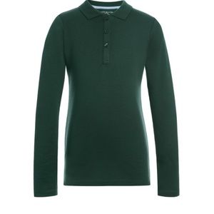 Tommy Hilfiger School Uniform Green Long Sleeve Shirt - Girls XL 16/18